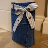 Upcycled Jeans Door Stop Bee Fabric Belt