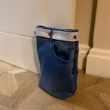 Upcycled Jeans Door Stop Bee Fabric Belt